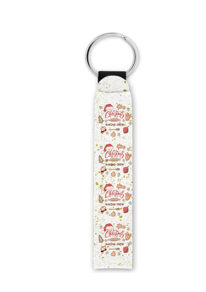Christmas Baking Crew design 4 wristlet keychain