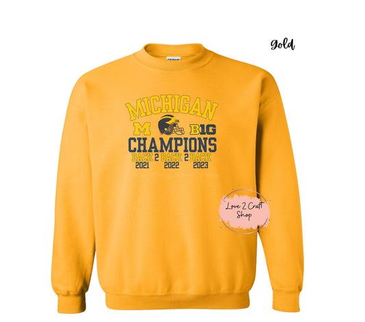 Michigan Wolverines Football 2023 Back to Back champions Crewneck