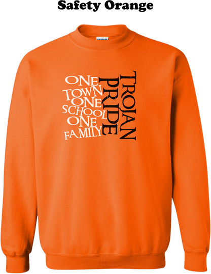 Trojan Pride - One Town, One School, One Family Crew Sweatshirt