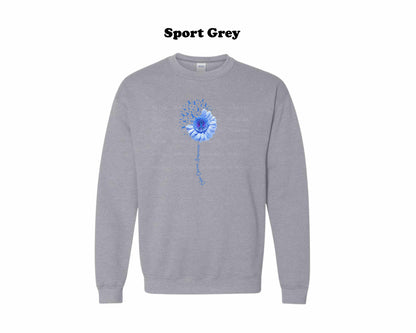 Colon Cancer Awareness Sunflower whimsical Crewneck