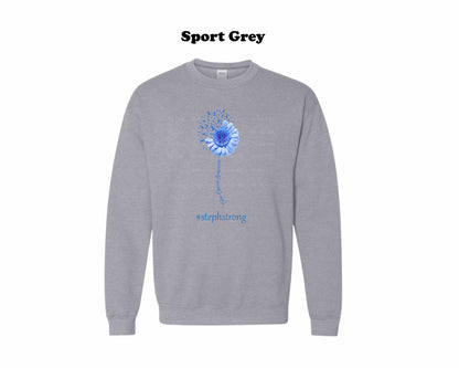 Colon Cancer Awareness Sunflower whimsical Crewneck