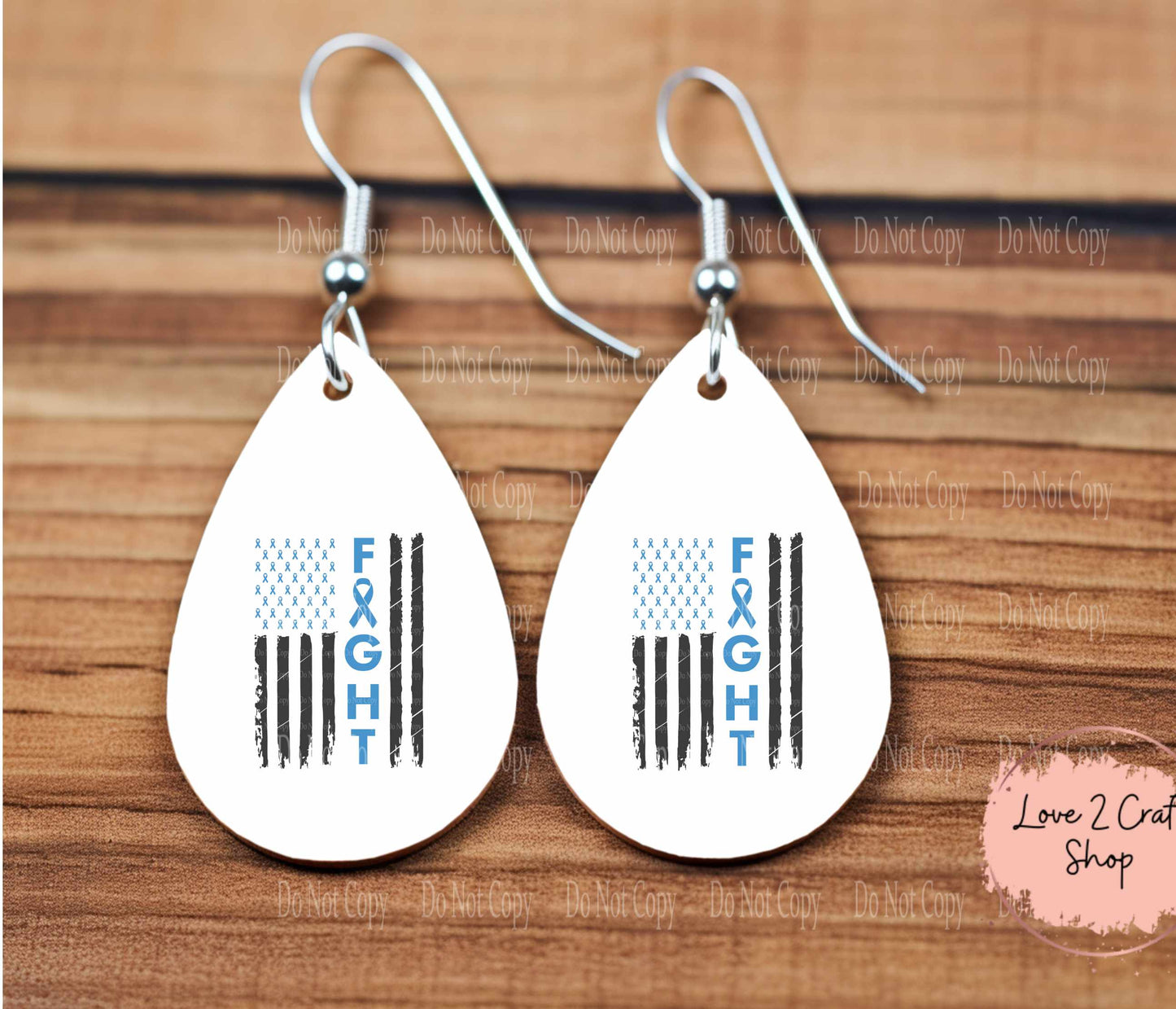 Colon Cancer Fight American flag Teardrop earrings