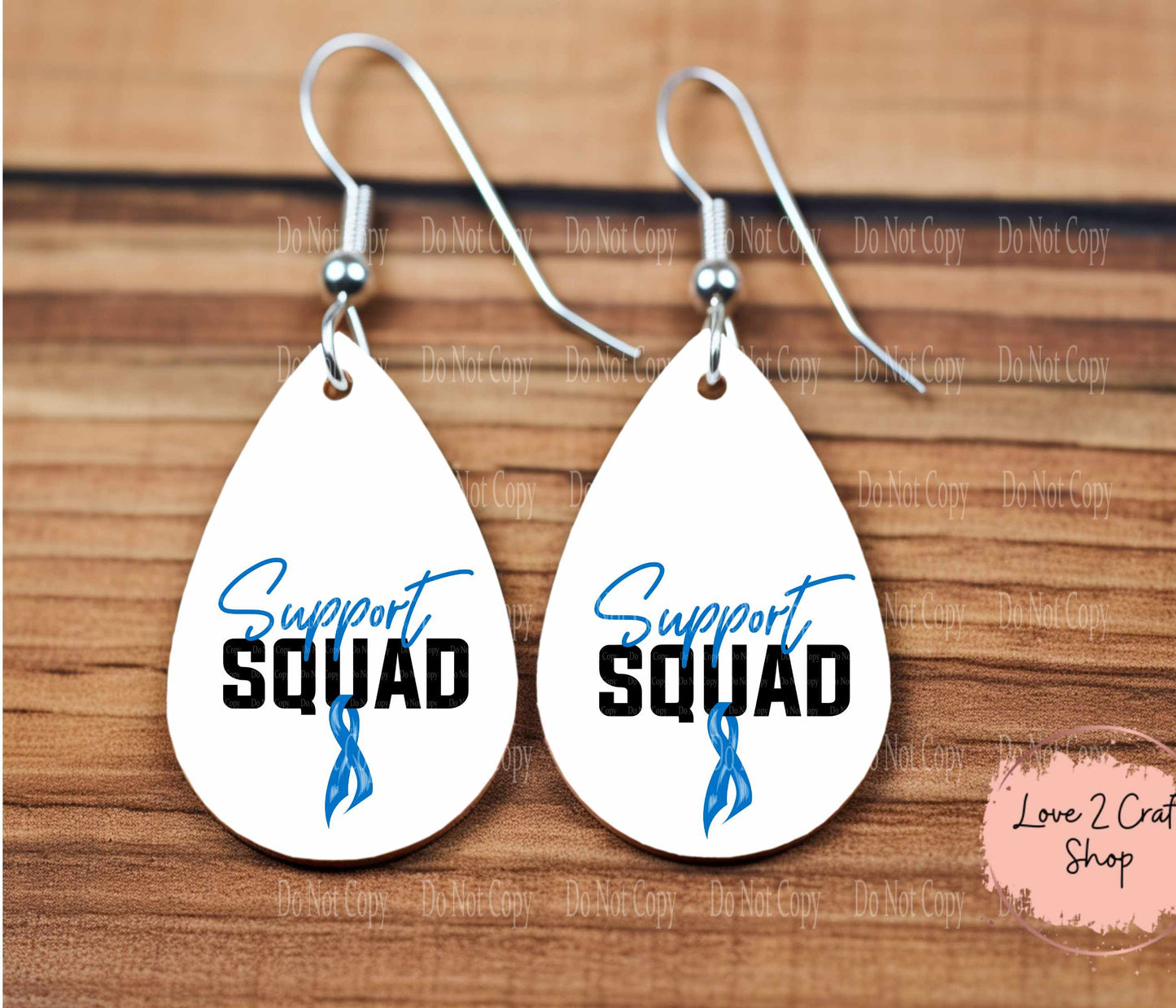 Colon Cancer ribbon Support Squad Teardrop earrings