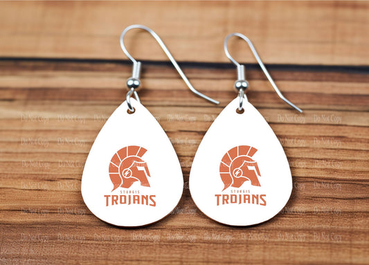 Sturgis Trojans Logo Teardrop earrings