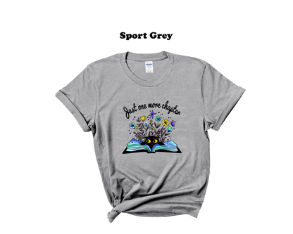 Just one more chapter floral with black cat Tee