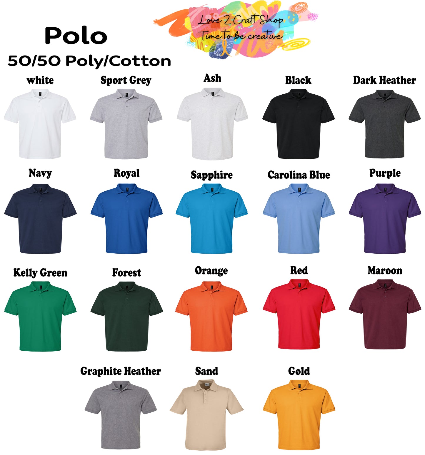 Custom Business logo Polo Dry blend Jersey Shirt 50/50 Poly/Cotton