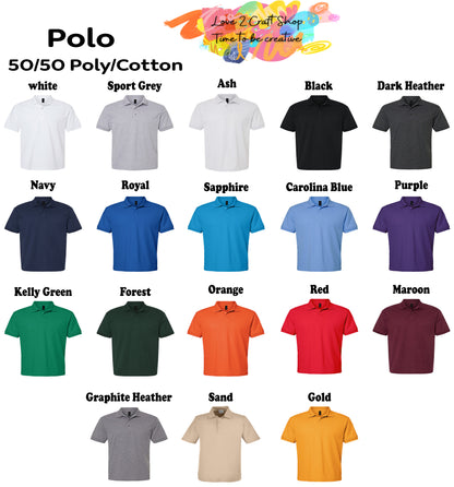 Custom Business logo Polo Dry blend Jersey Shirt 50/50 Poly/Cotton