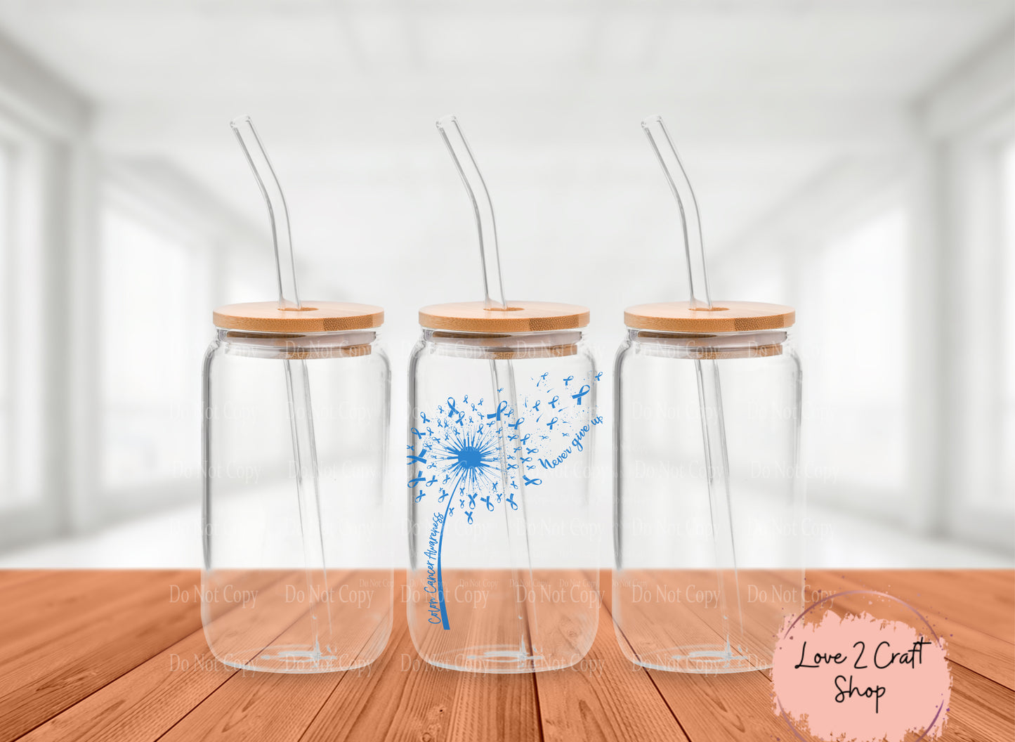 Colon Cancer Dandelion Blue ribbon Cold Brew Glass Tumbler