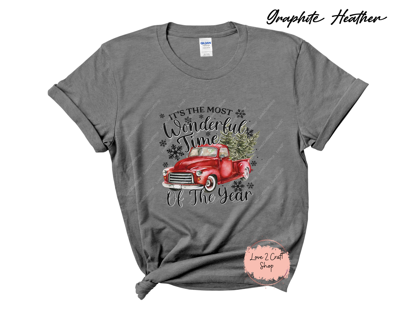 Vintage Red Truck Wonderland: It's the Most Wonderful Time of the Year Tee - Solid