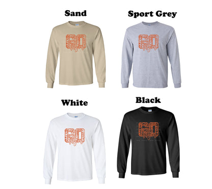 Go Trojans Orange Typography Long Sleeve
