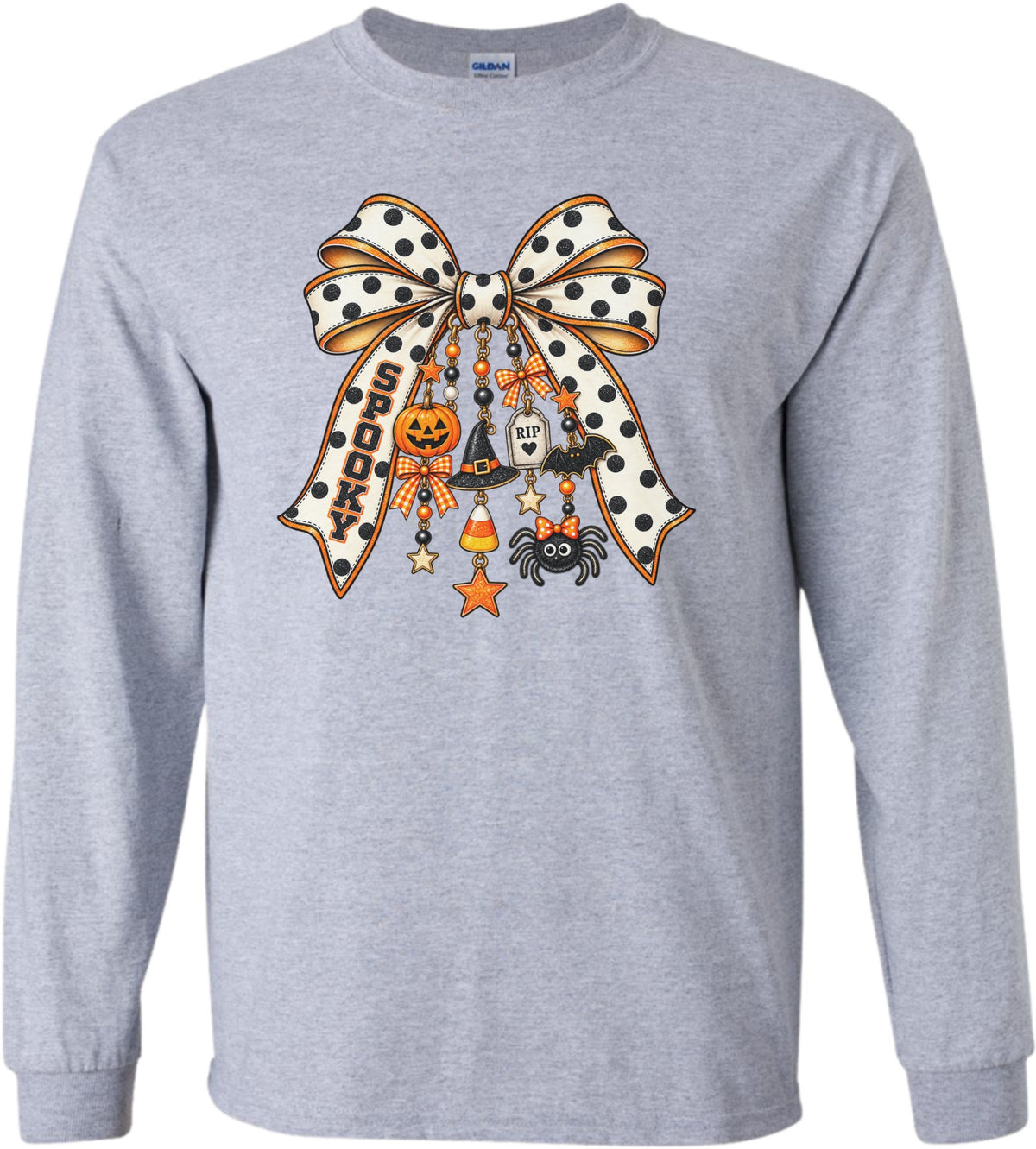 Halloween Coquette Bow with cute charms long sleeve