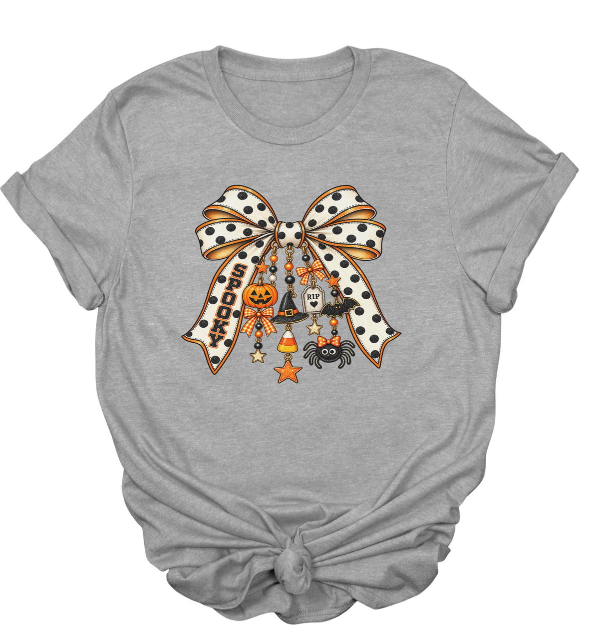 Halloween Coquette Bow with cute charms tee