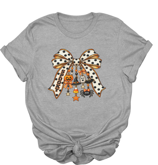 Halloween Coquette Bow with cute charms tee