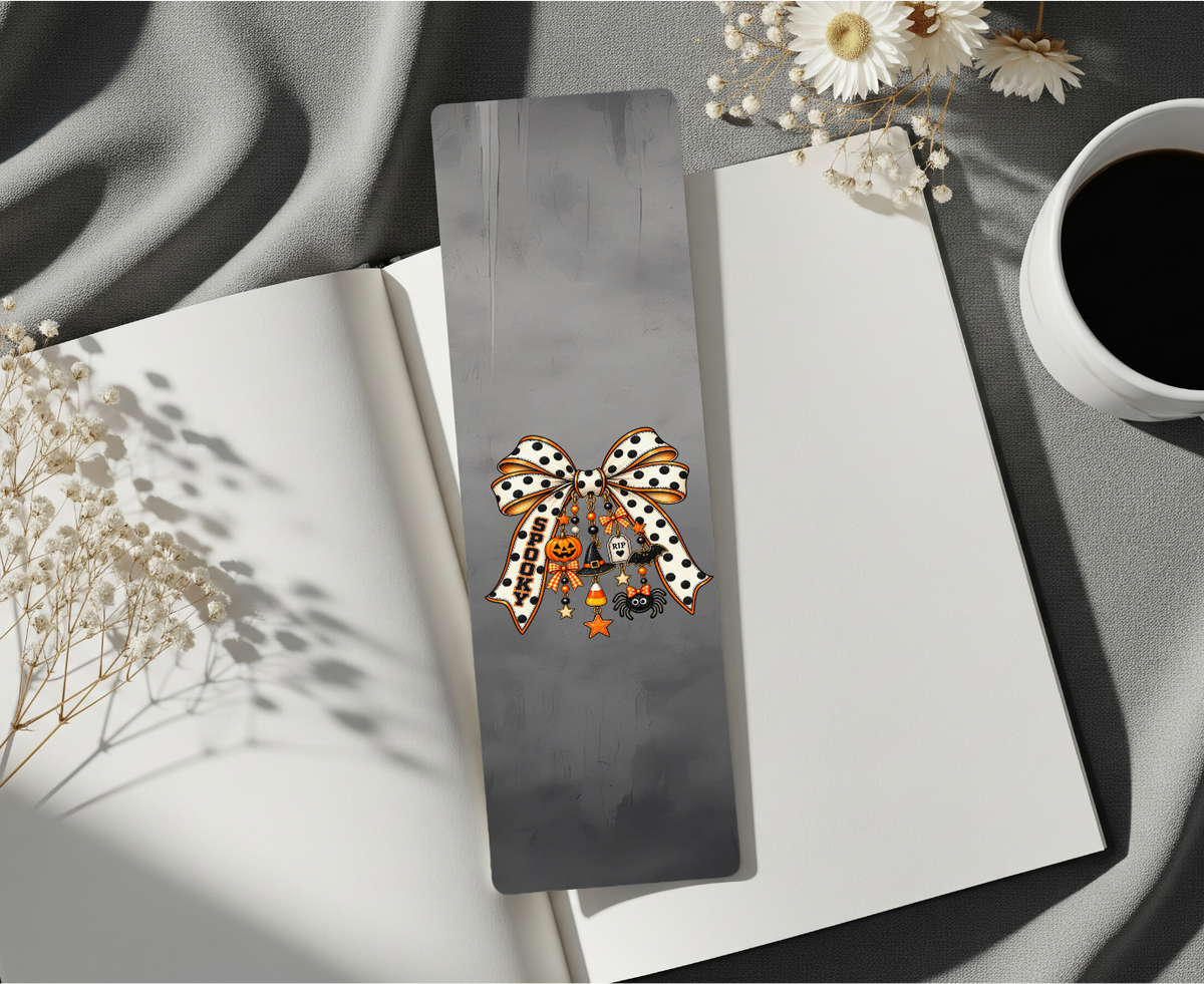 Halloween Coquette Bow with cute charms Bookmark