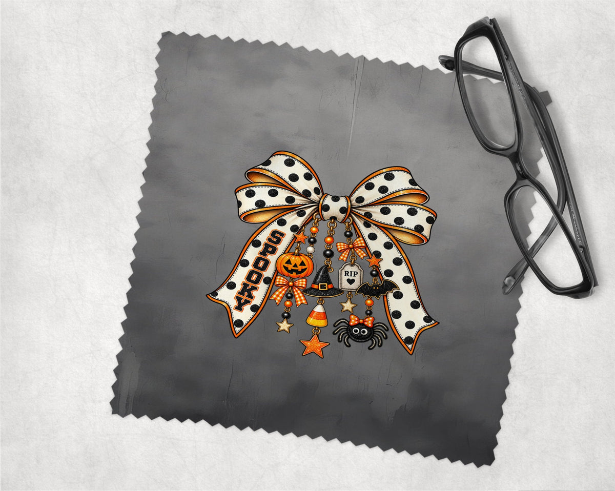 Halloween Coquette Bow with cute charms Eye Glass Cleaning Cloth