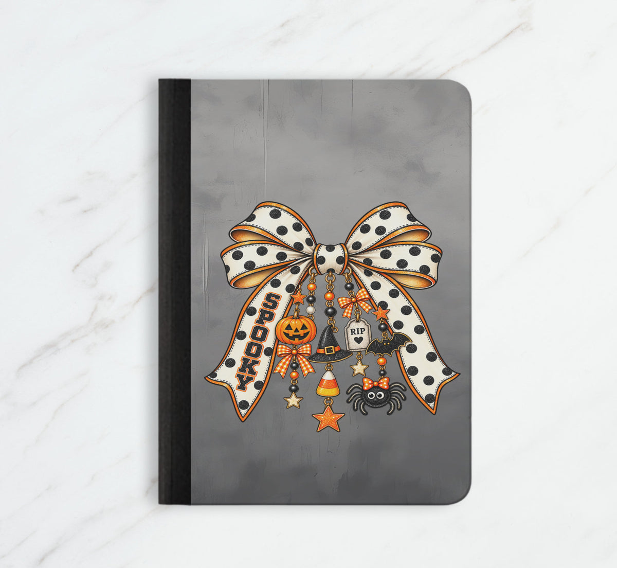 Halloween Coquette Bow with cute charms Notebook Composition