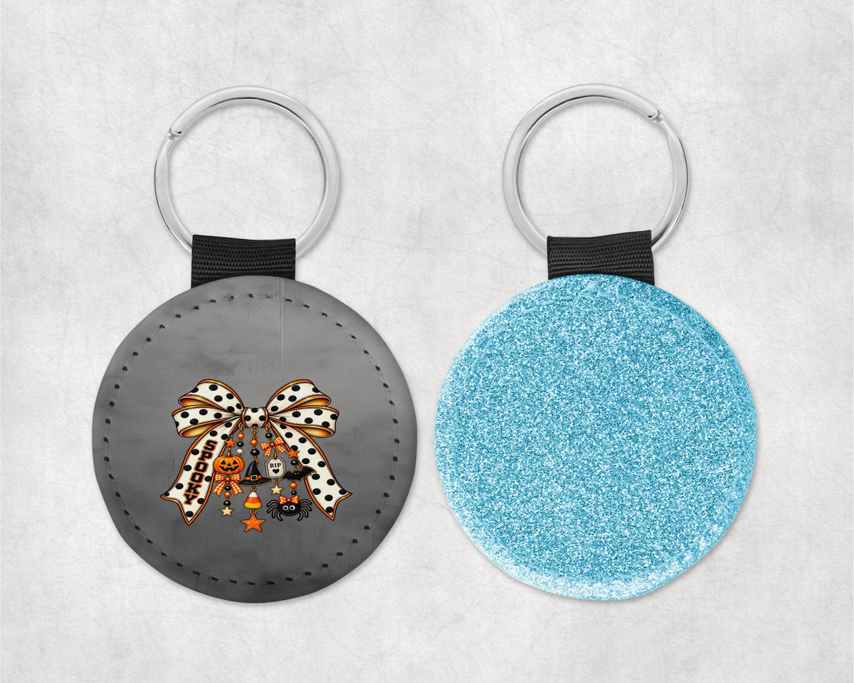 Halloween Coquette Bow with cute charms - Blue