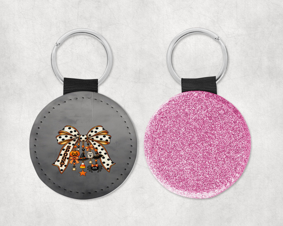Halloween Coquette Bow with cute charms - Pink