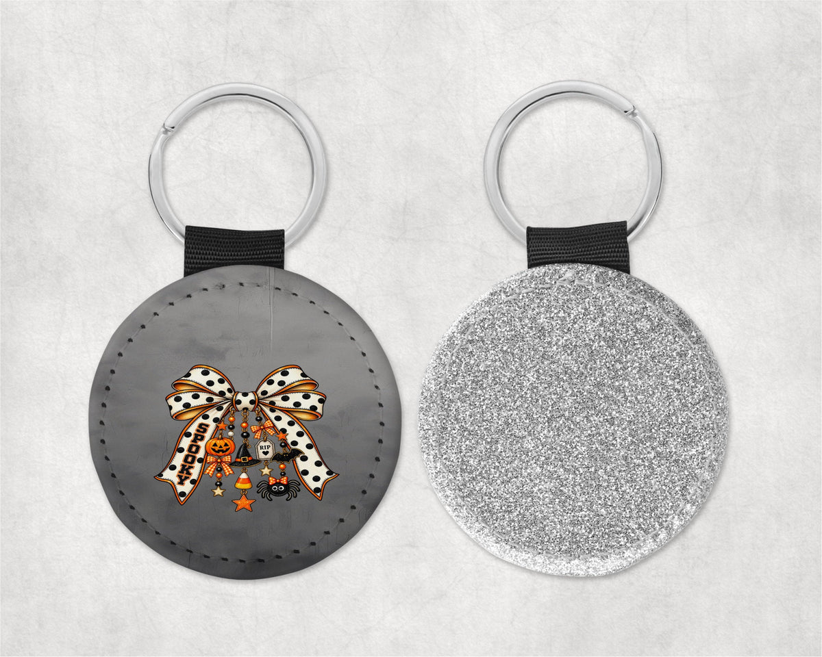 Halloween Coquette Bow with cute charms - Silver