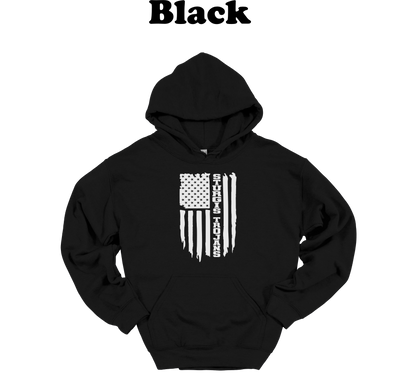 Sturgis Trojans White American Flag Hooded Sweatshirt