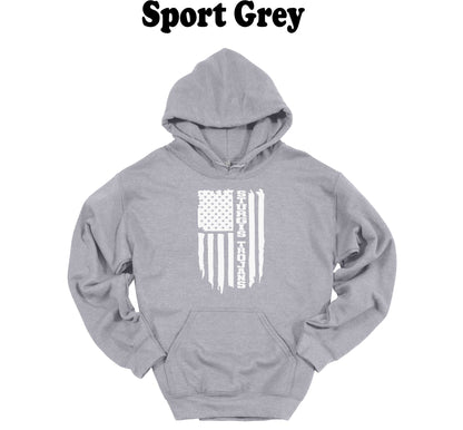Sturgis Trojans White American Flag Hooded Sweatshirt