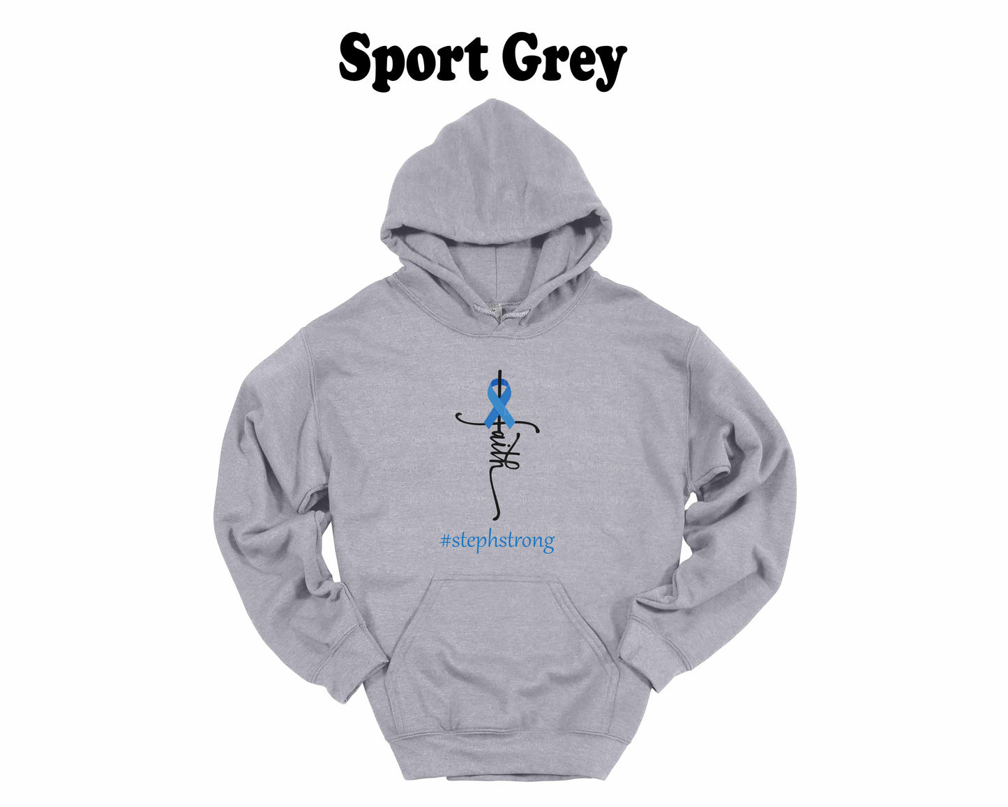 Colon Cancer Faith with Blue Ribbon Hoodie