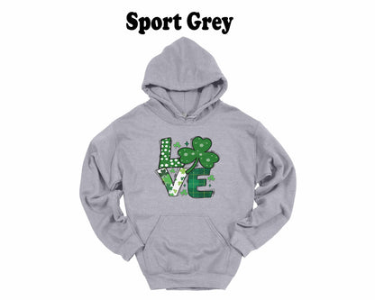 Love Four Leaf Clover St. Patrick's Day Hoodie