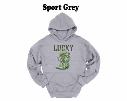 Lucky Girl Cowboy Boots  St. Patrick's Day Hoodie