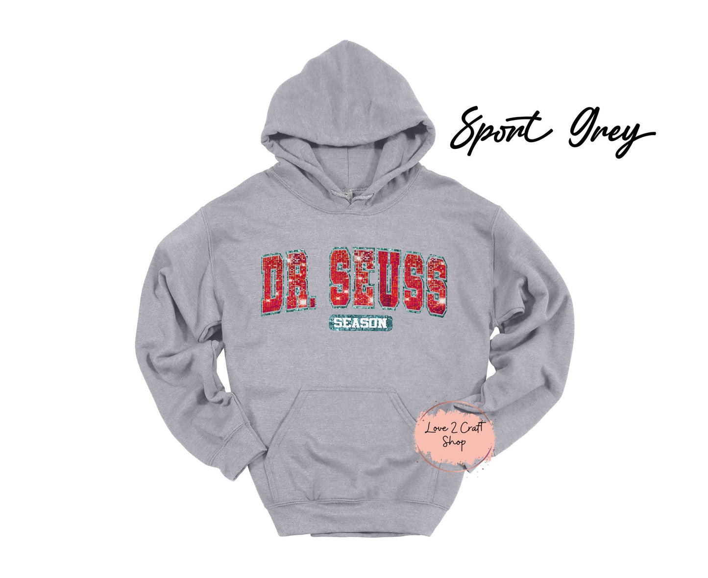 Dr Seuss Season - Faux Glitter Cat in the Hat Hoodie