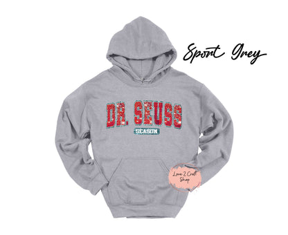 Dr Seuss Season - Faux Glitter Cat in the Hat Hoodie
