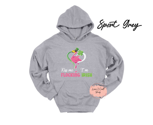 St Patrick's day Kiss me Flamingo Hoodie