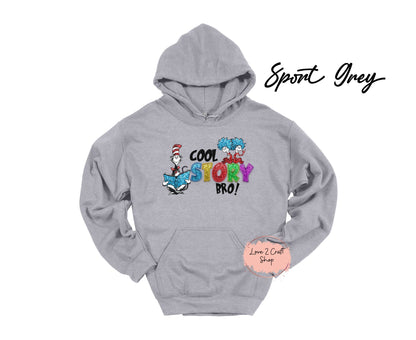 Cool Story Bro - Faux Glitter Cat in the Hat Hoodie