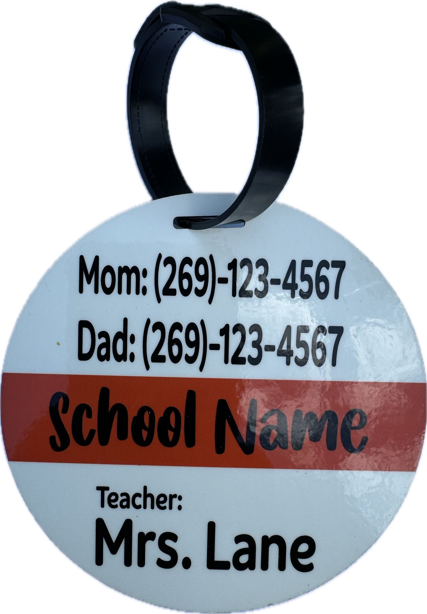 Personalized School Bag Tag for Bus, Rider or Walker students