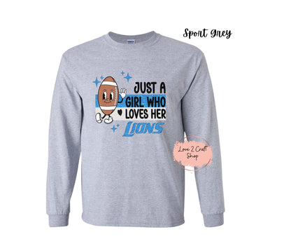 Just a girl who loves her Lions - Football Long Sleeve