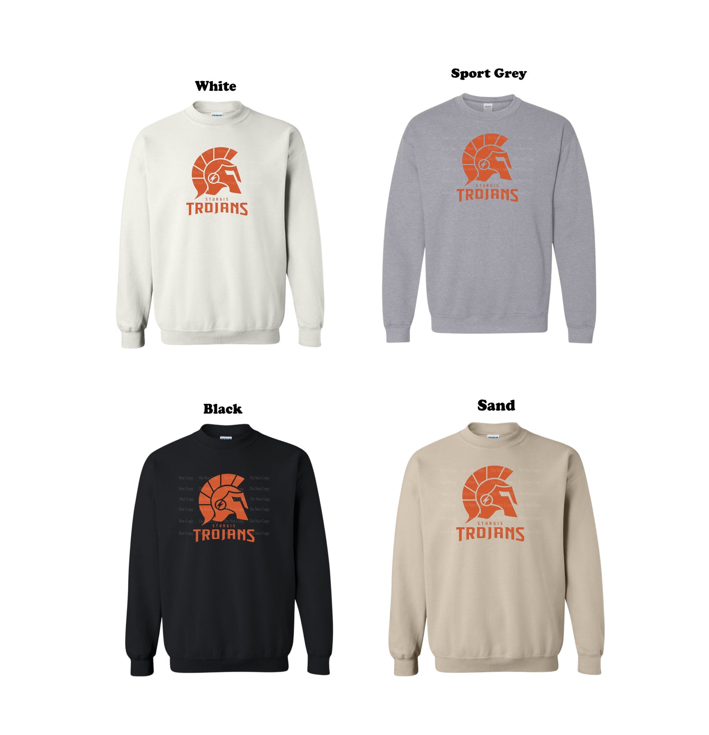 Sturgis Trojans Orange Logo Crewneck Sweatshirt