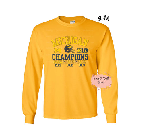 Michigan Wolverines Football 2023 Back to Back champions Long Sleeve