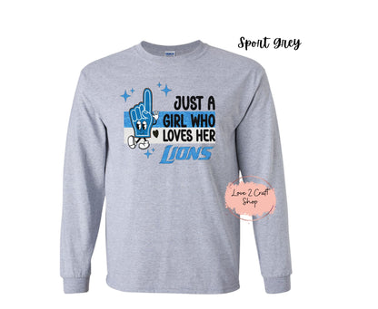 Just a girl who loves her Lions - Hand Long Sleeve