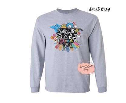 Why fit in when you were born to stand out - Faux Glitter   - Cat in the Hat Long Sleeve