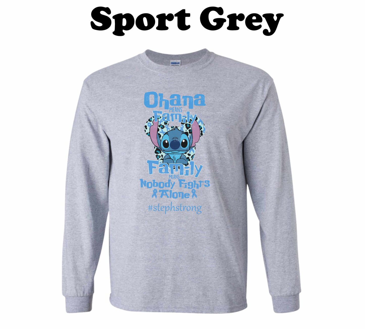 Colon Cancer Stitch Ohana means family Long Sleeve