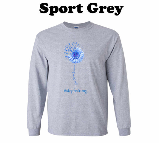 Colon Cancer Awareness Sunflower whimsical Long Sleeve