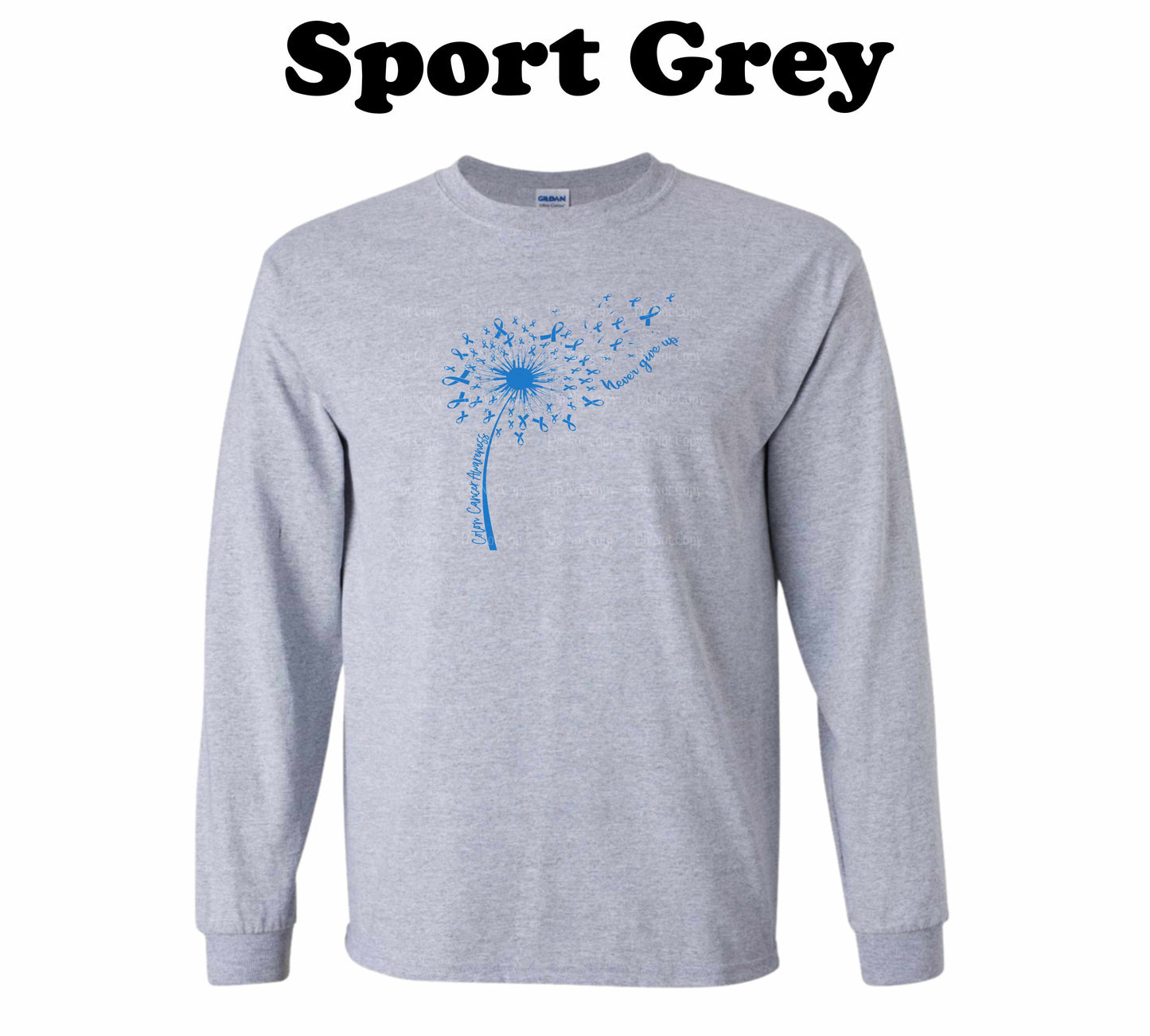 Colon Cancer Dandelion Blue ribbon Long Sleeve