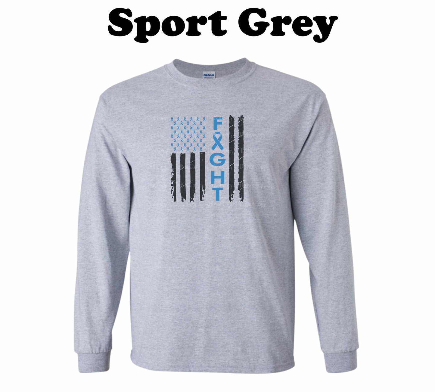 Colon Cancer Fight American Flag Long Sleeve