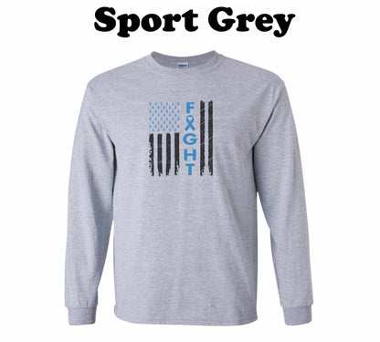 Colon Cancer Fight American Flag Long Sleeve