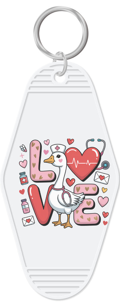 Love Valentine Nurse Goose Motel Key Chain