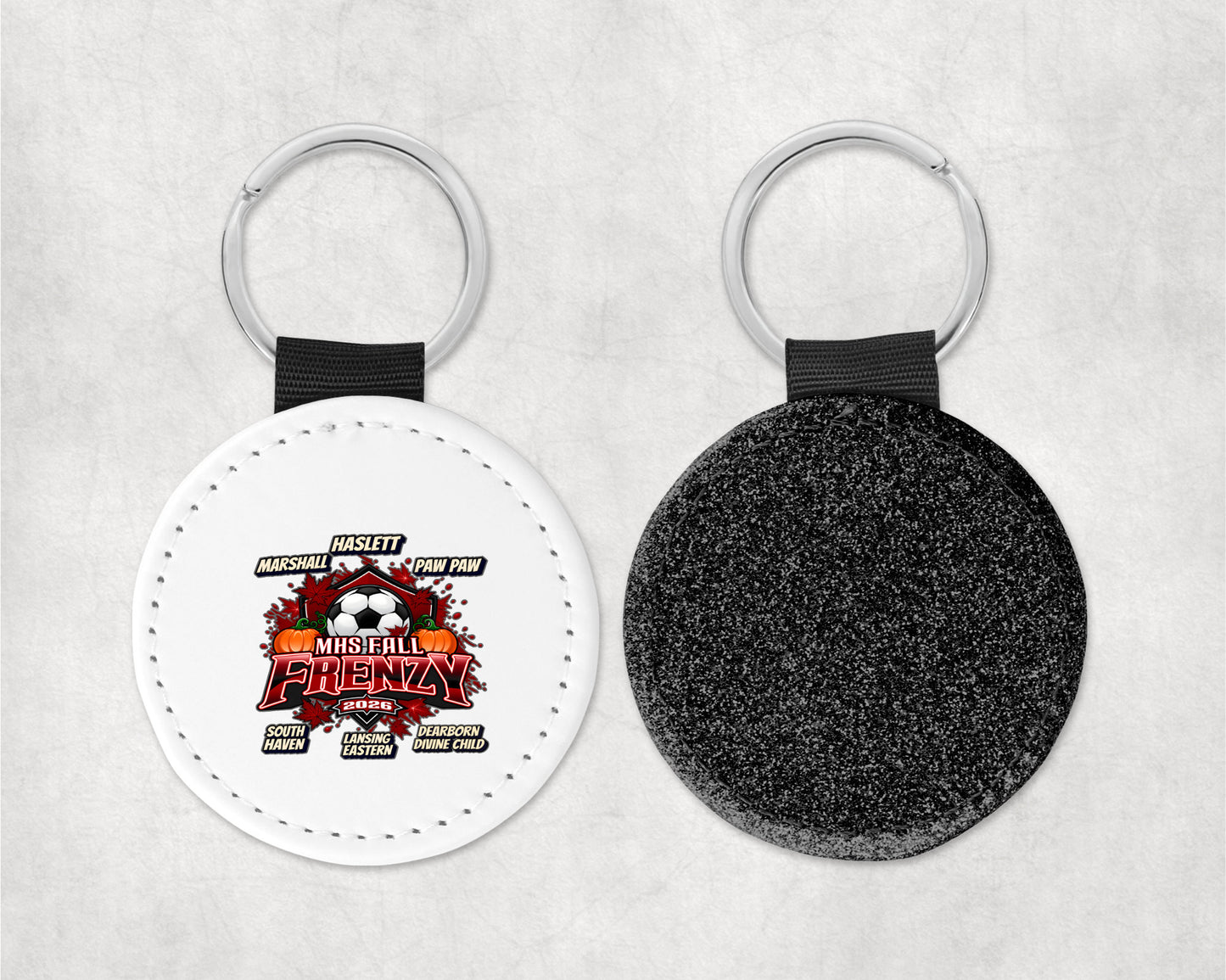 MHS Fall Frenzy Round Sparkly Key Chain
