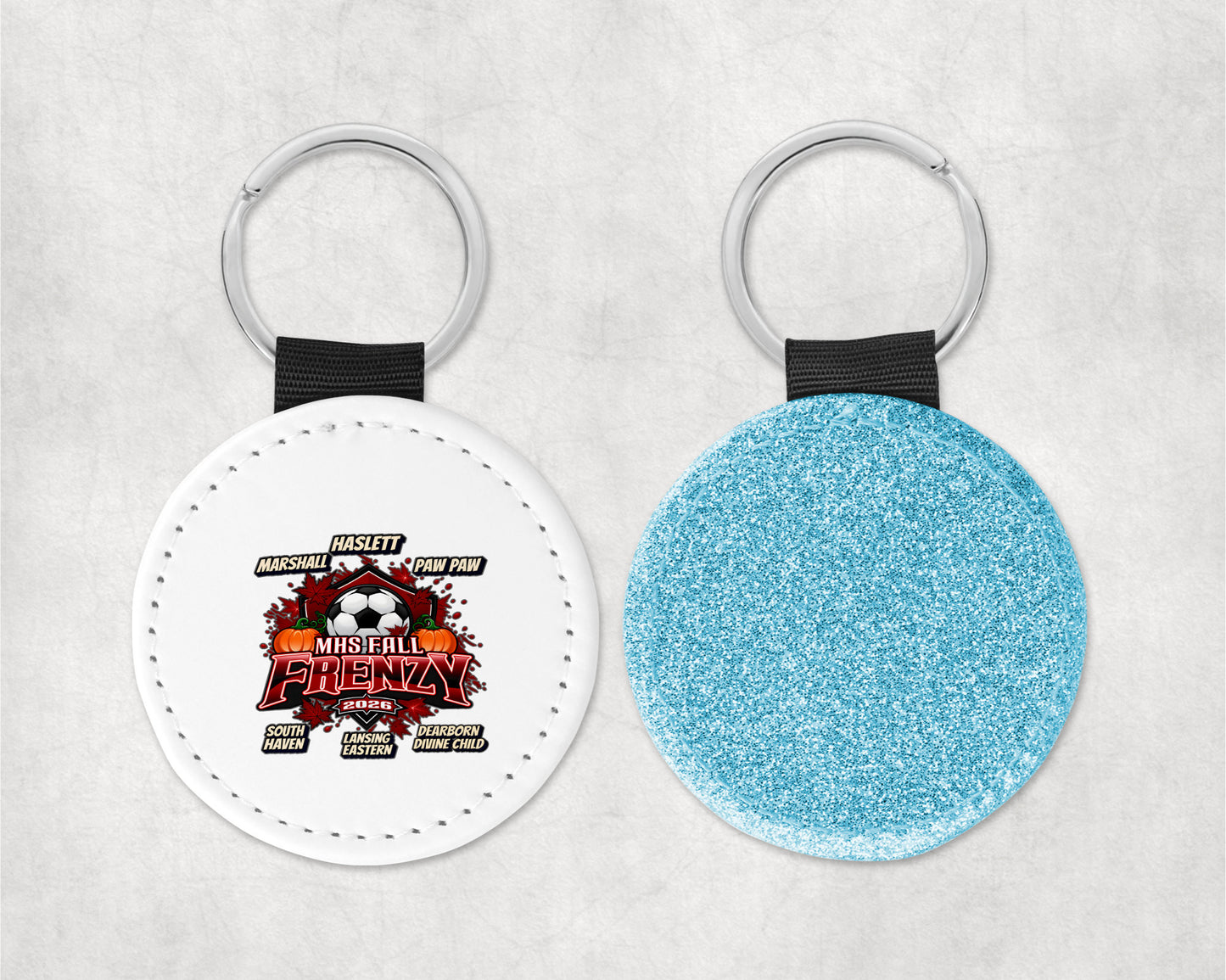 MHS Fall Frenzy Round Sparkly Key Chain