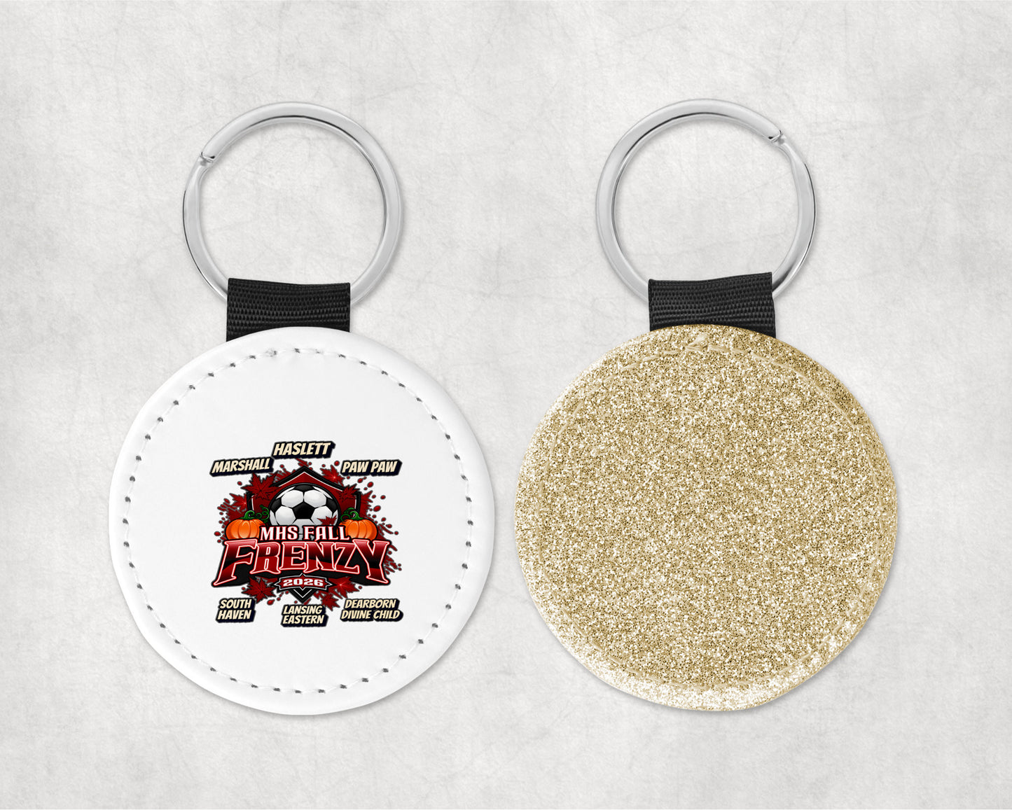 MHS Fall Frenzy Round Sparkly Key Chain