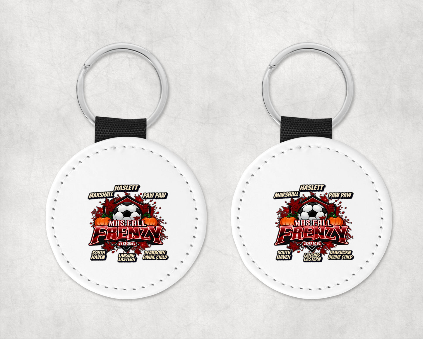 MHS Fall Frenzy Round Sparkly Key Chain