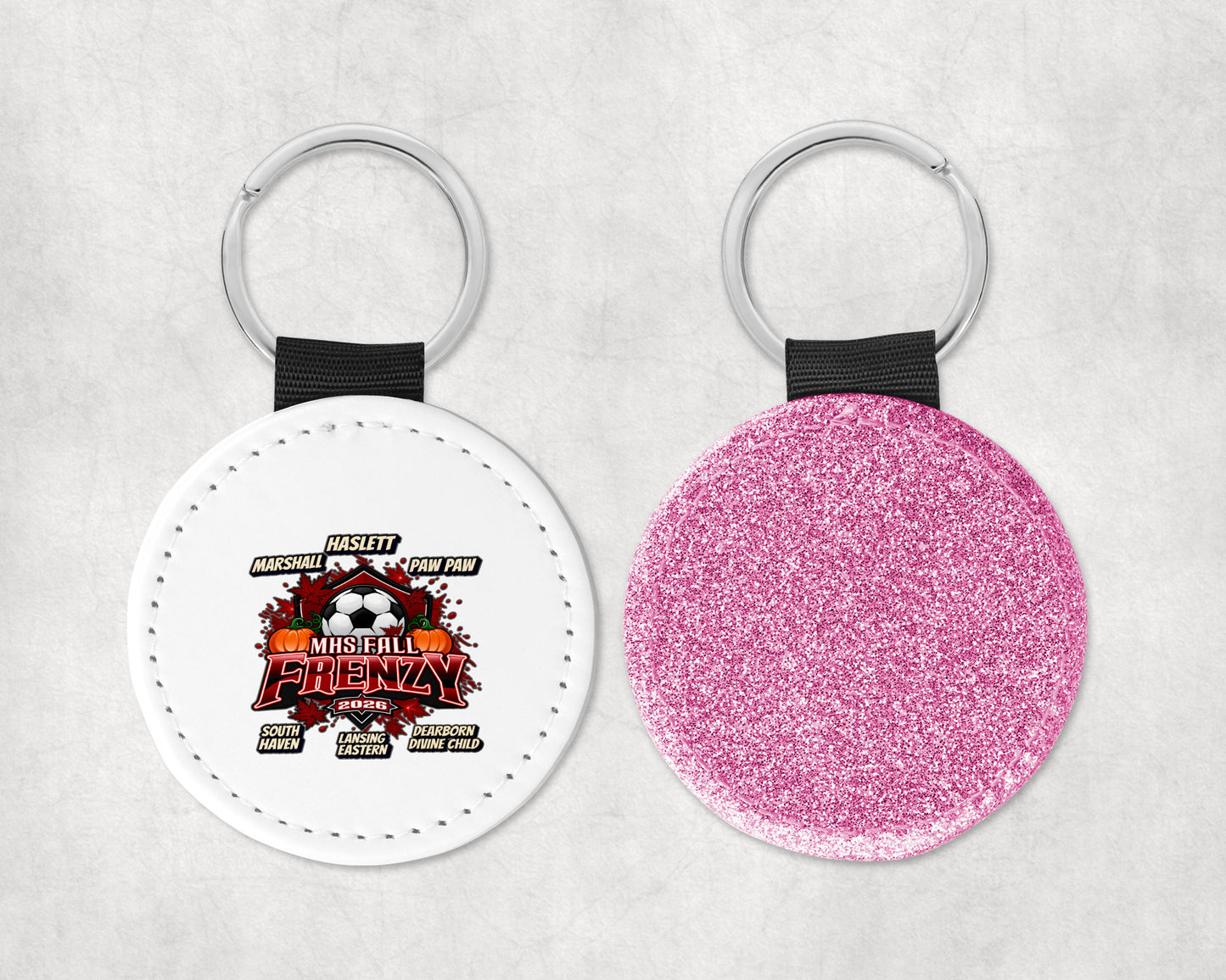 MHS Fall Frenzy Round Sparkly Key Chain