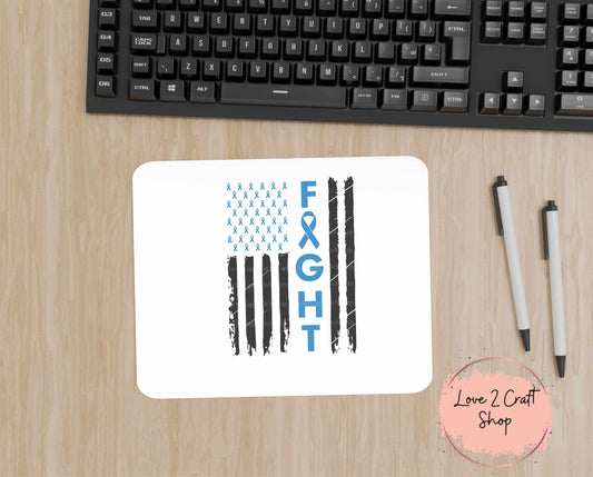 Colon Cancer Fight American Flag Mouse Pad 7.5" x 9"